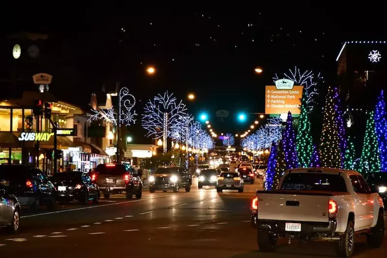 holiday lights in Gatlinburg