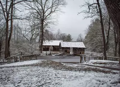 cantilever barn at tipton place in cades cove