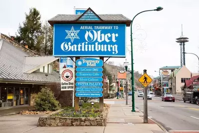 ober gatlinburg aerial tramway sign