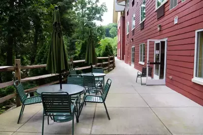 tables out back of The Appy Lodge