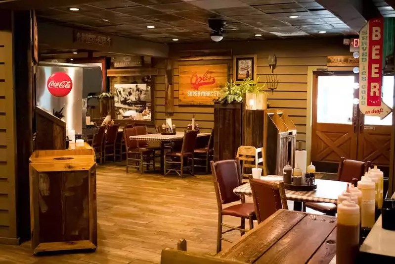 tables inside bones bbq joint