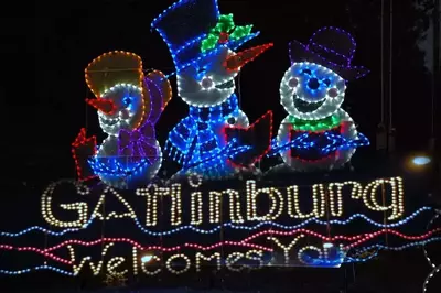 holiday lights in Gatlinburg