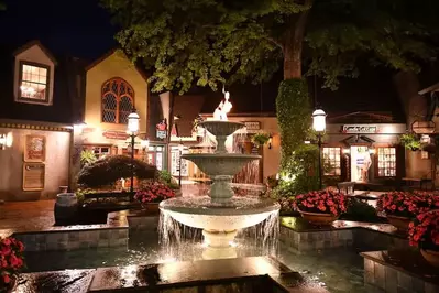 The Vilage in Gatlinburg at night.