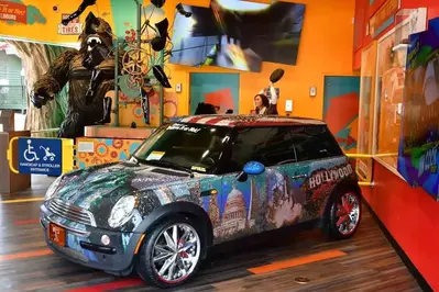 A car covered in crystals at Ripley's Odditorium Gatlinburg.