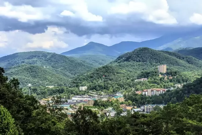 Stunning photo of Gatlinburg and the mountains.