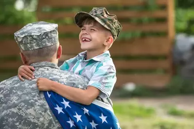 military man with son