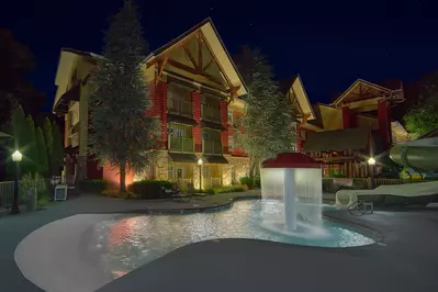 Appy Lodge exterior at night