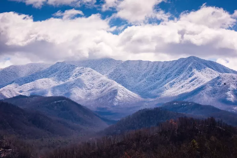 smoky mountains during winter